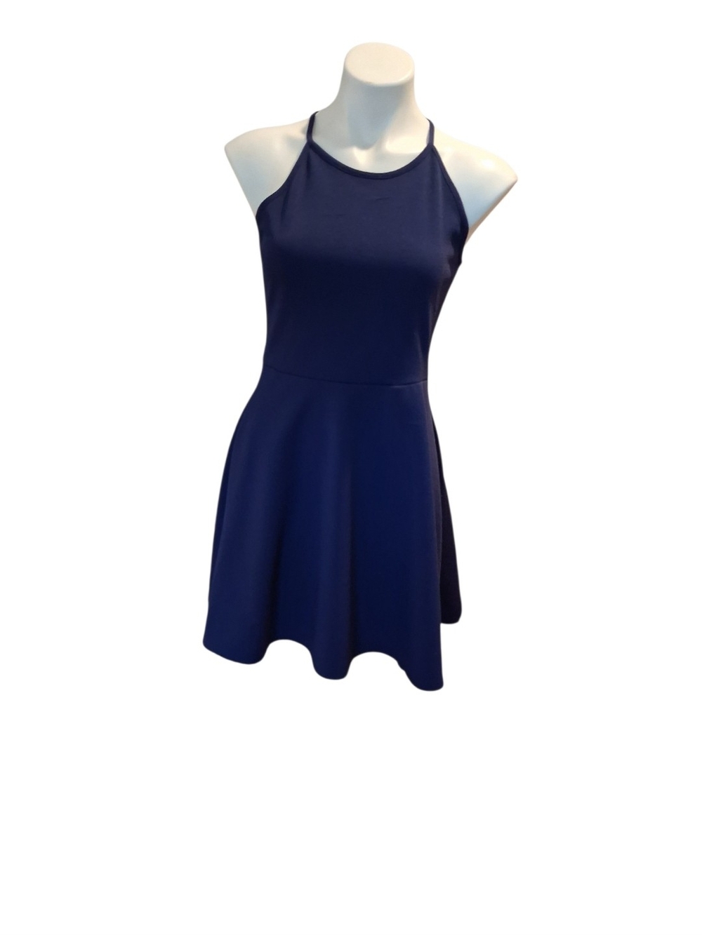 Olivia Rae Navy Halter Mini Dress